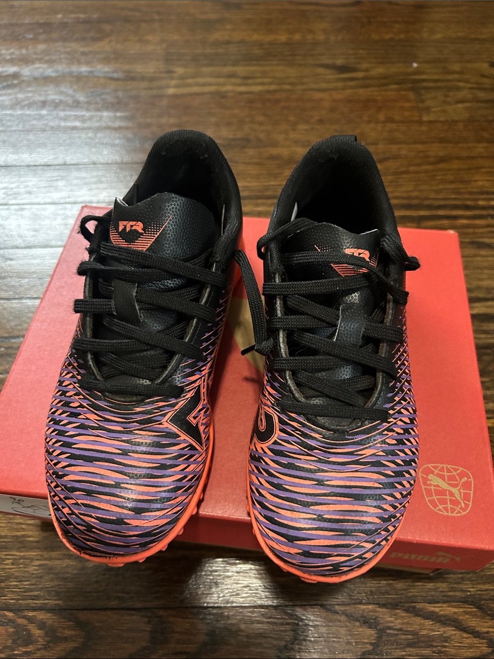 Puma Black with Pink-Orange Patterned Trainers